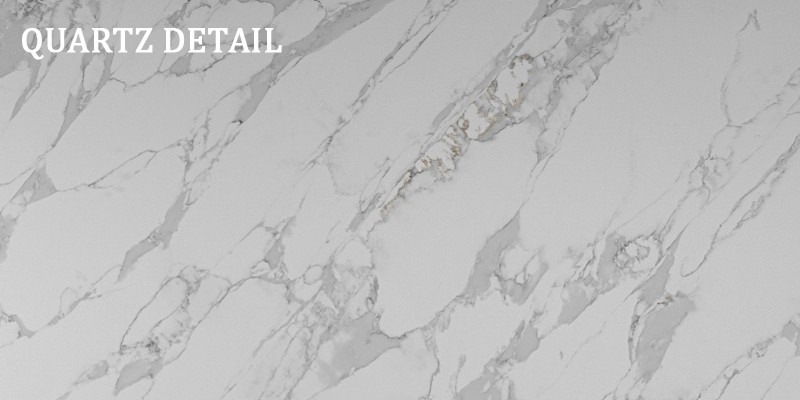 Grey Veined Marble-Look Quartz Slab DO-S545