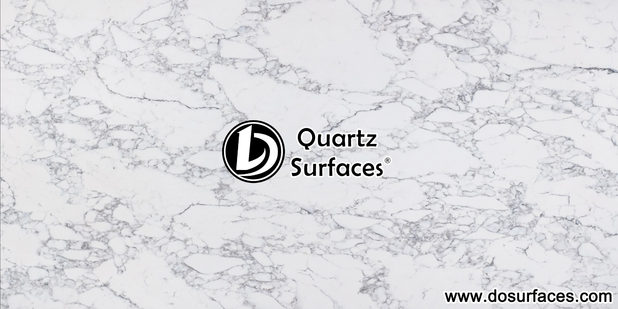 Calacatta White Quartz Slab with Grey Veins Marble Effect DO-S646