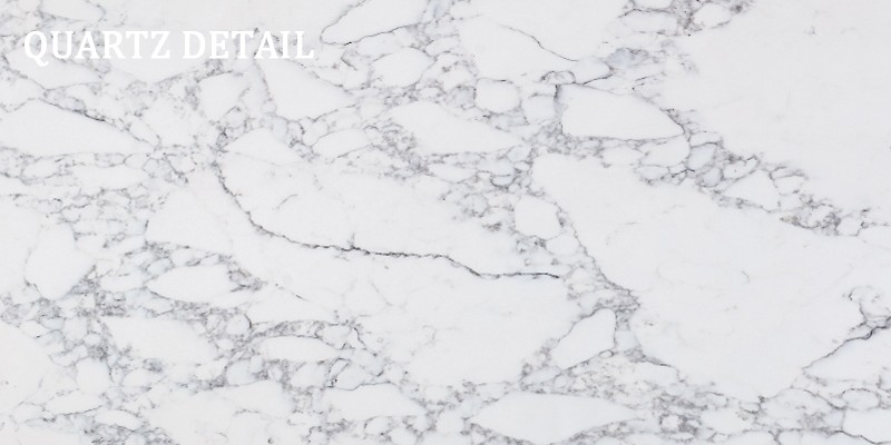 Calacatta White Quartz Slab with Grey Veins Marble Effect DO-S646