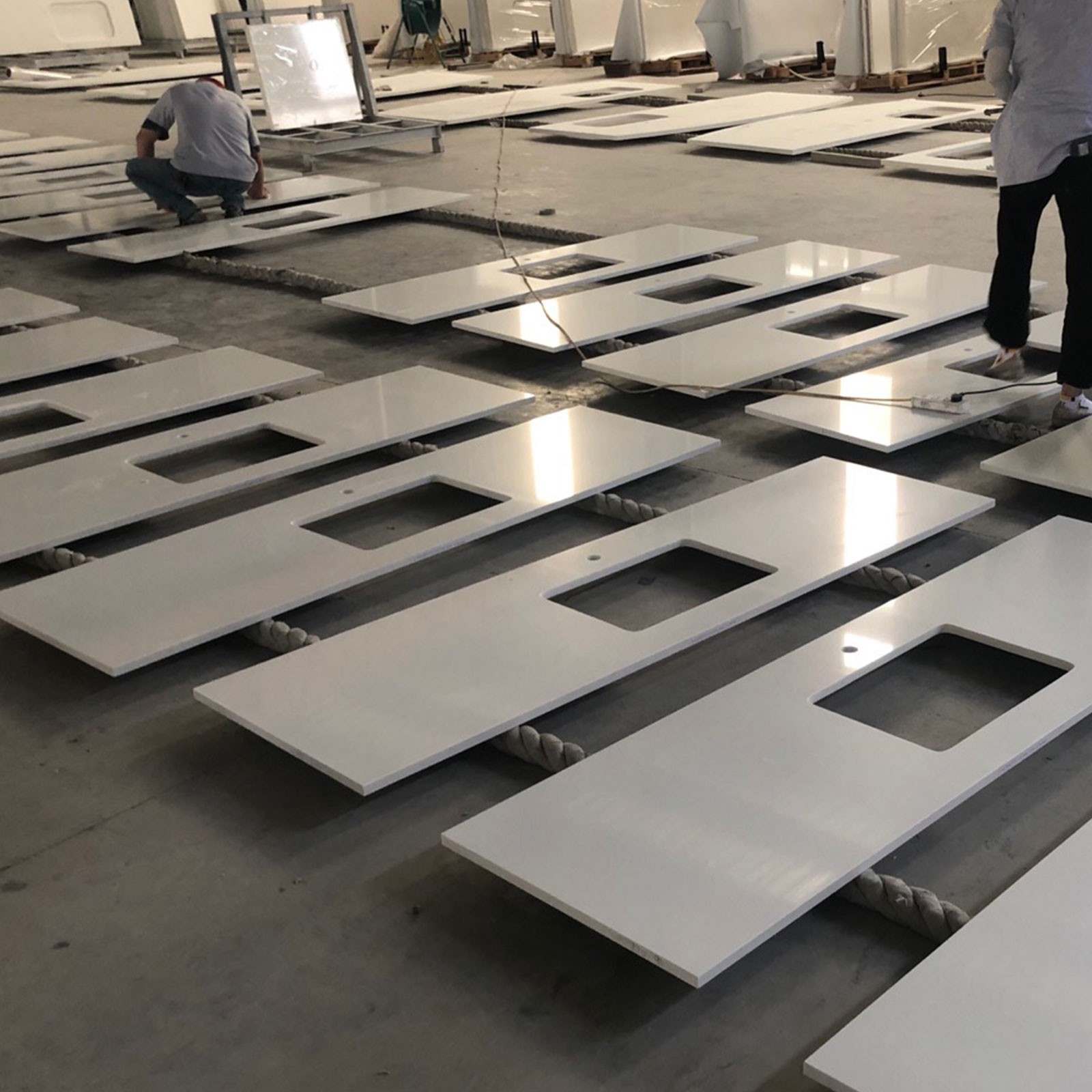 Carrara White Quartz Vanity Tops for Bathroom