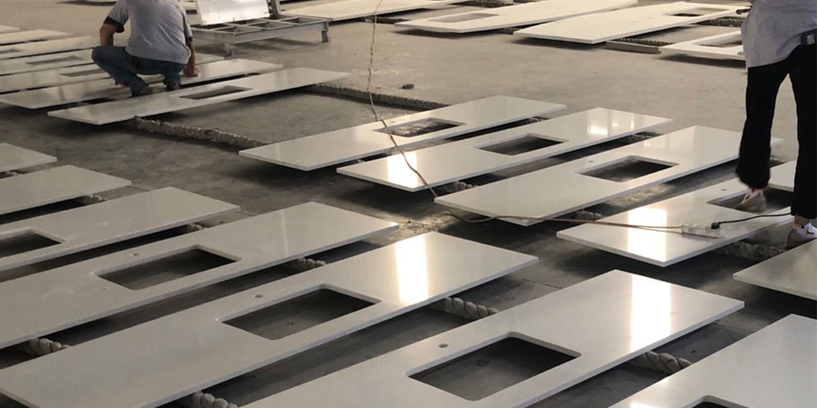 Carrara White Quartz Vanity Tops for Bathroom