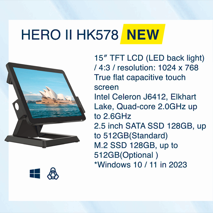 Qualcomm Snapdragon 450(8core) 1.8Ghz All-In-One POS With 15.6