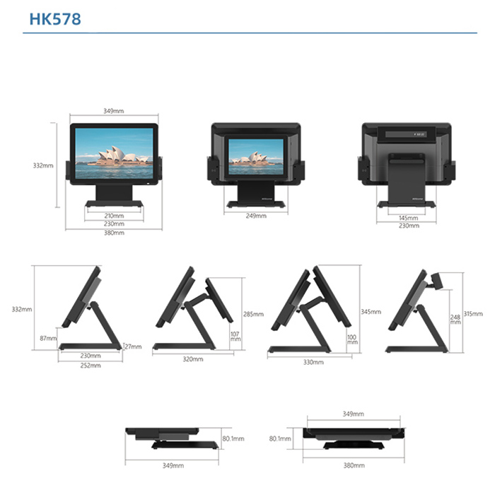 Qualcomm Snapdragon 450(8core) 1.8Ghz All-In-One POS With 15.6