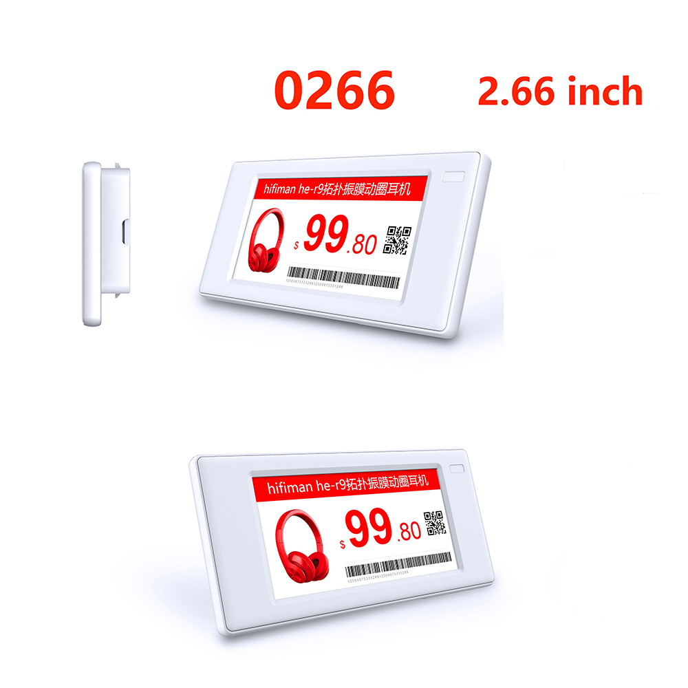 2.66 Inch 3 Color Electronic Shelf Label Display Color Black White Red