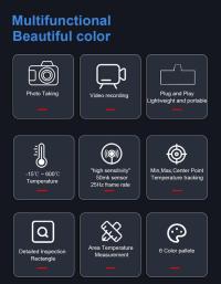 TOOLTOP T7 256*192 Android Card-type Thermal Imaging Camera 25Hz Photo Taking Support Multi-language