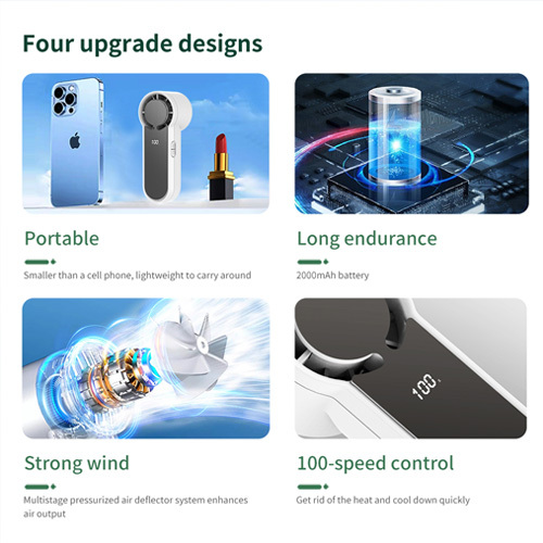 High speed quiet mini handheld fan