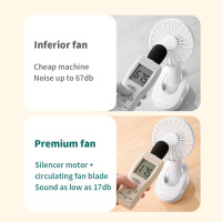 Ventilador elétrico dobrável de bateria com clipe de mão pequeno personalizado