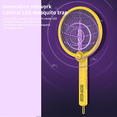 Handheld foldable electric tennis racket bug zapper