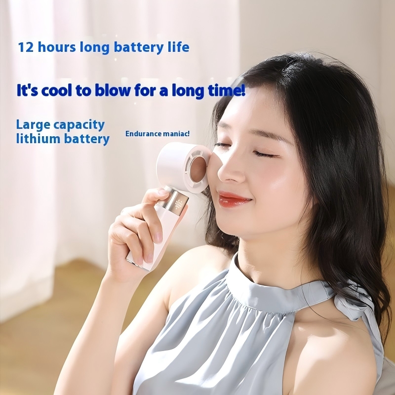 Portable cooling handheld battery fan