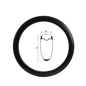 55mm ロードバイクリム チューブレス 700c カーボンクリンチャーリム