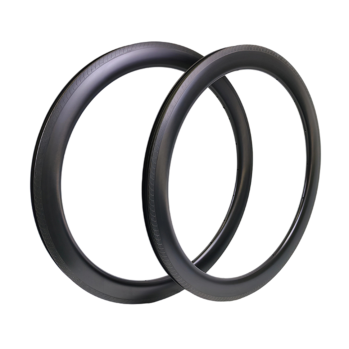 55mm Road Bike Rims tubeless 700c carbon clincher rims