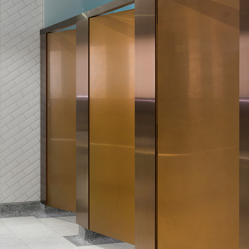 Door In Double Stone Steel PVD Colored Stainless Steel In Rose Gold Hairline