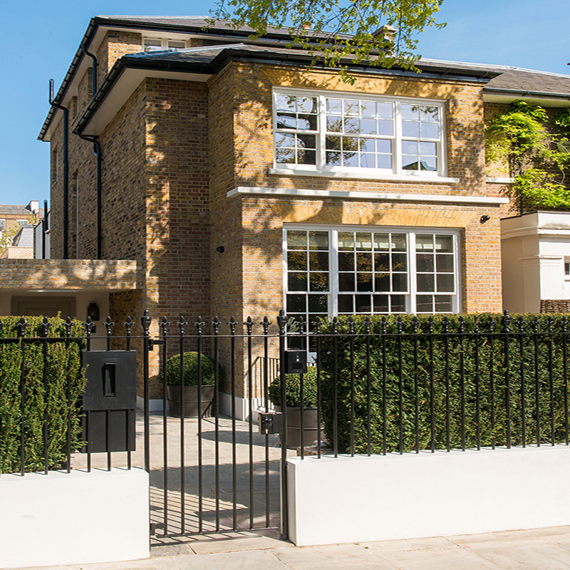 Railings And Gates In Double Stone Steel PVD Colored Stainless Steel Gunmetal Sandblasted