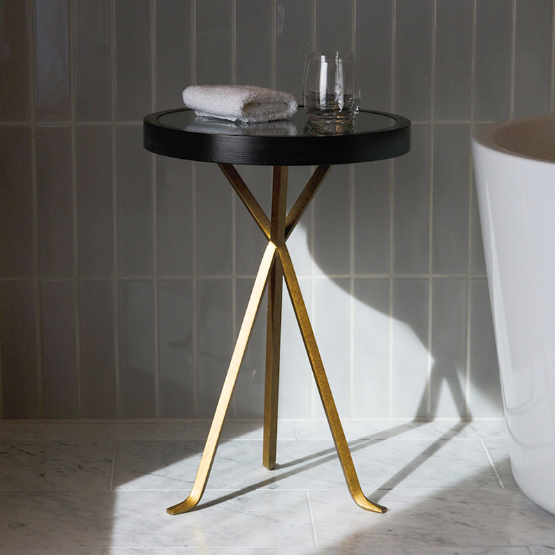 Furniture In Double Stone Steel PVD Colored Stainless Steel Champagne Brush.
