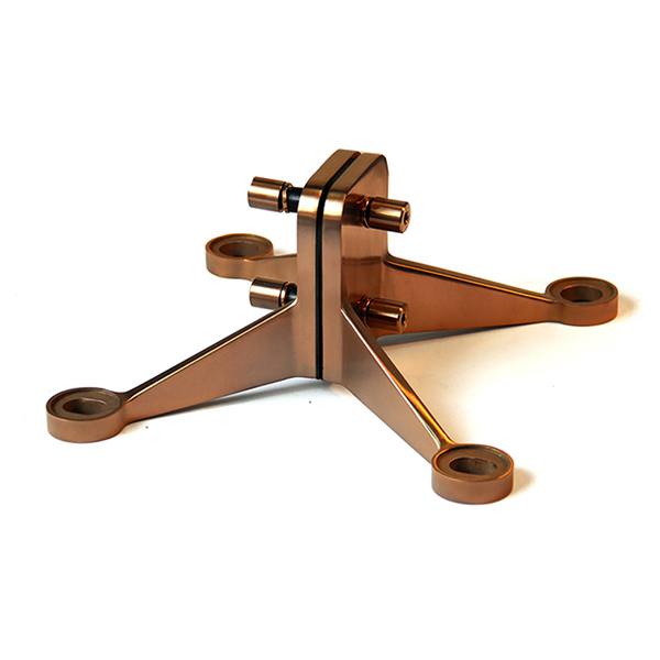 Spider Bracket In Double Stone Steel PVD Colored Stainless Steel Bronze Brush