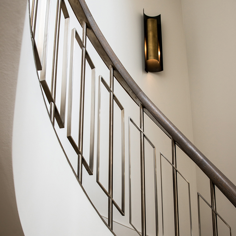 Private Residential In Double Stone Steel PVD Colored Stainless Steel Almond Gold Brush