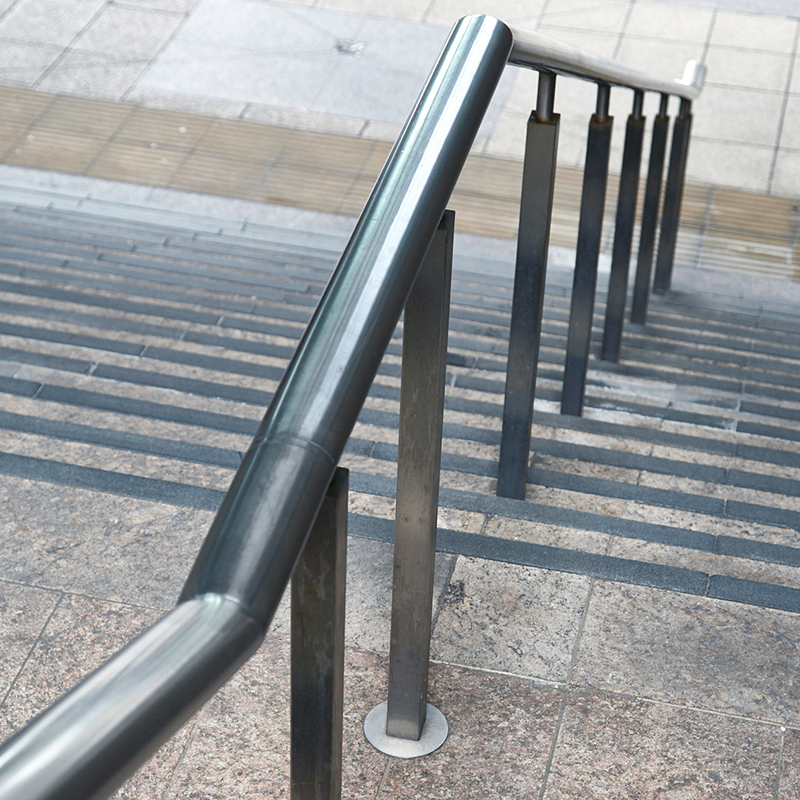 Handrail And Balustrade In Double Stone Steel PVD Colored Stainless Steel Gunmetal Brush