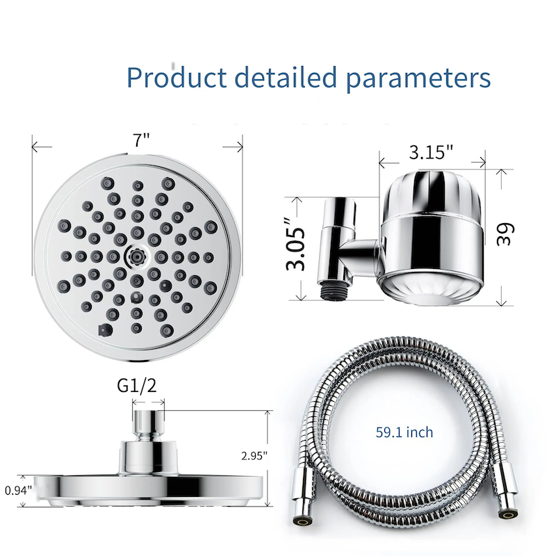 Water Filtration Shower Head With Hose