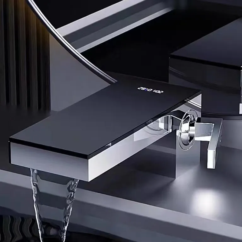 Smart Square Digital Waterfall Basin Tap