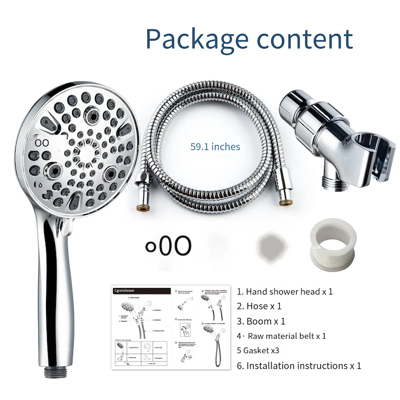 10 Function High Pressure Handheld Shower Head