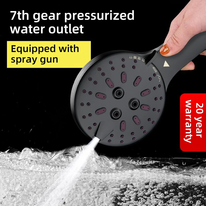 Seven Speed Adjustment Handheld Shower Head