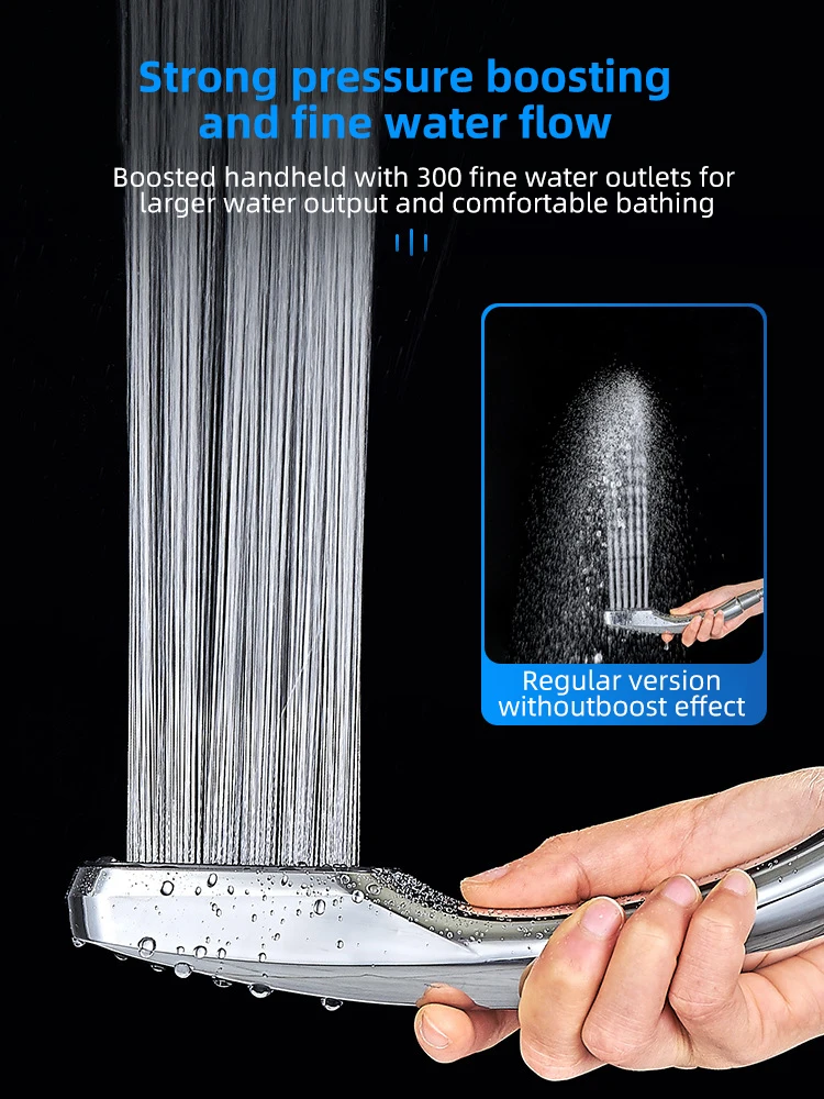 High Pressure Chrome Handheld Showerhead Set