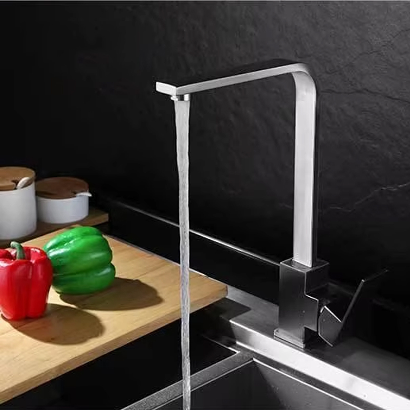 Square Rotatable Basin Kitchen Sink Mixer Tap