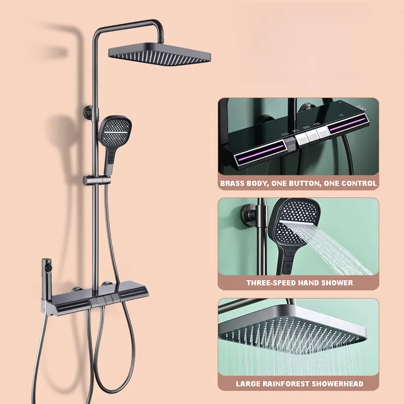 Thermostatic Wall Mounted Rain Shower Set