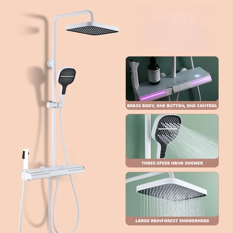 Thermostatic Wall Mounted Rain Shower Set