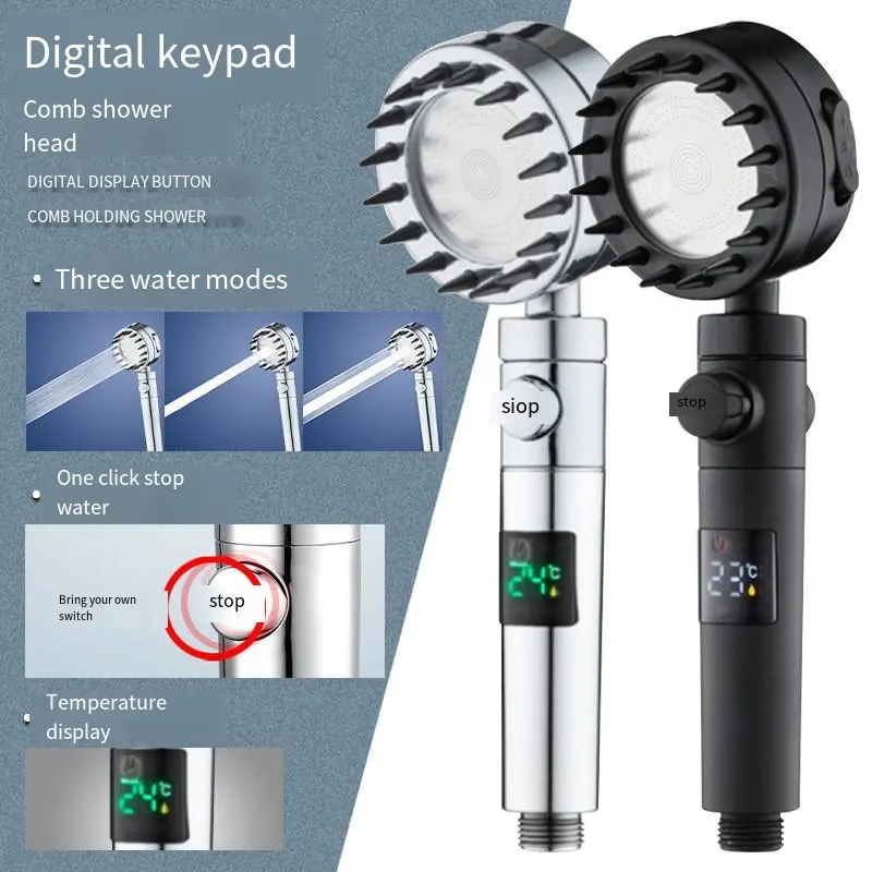 3 Modes Filtered Hand Shower With On Off Switch