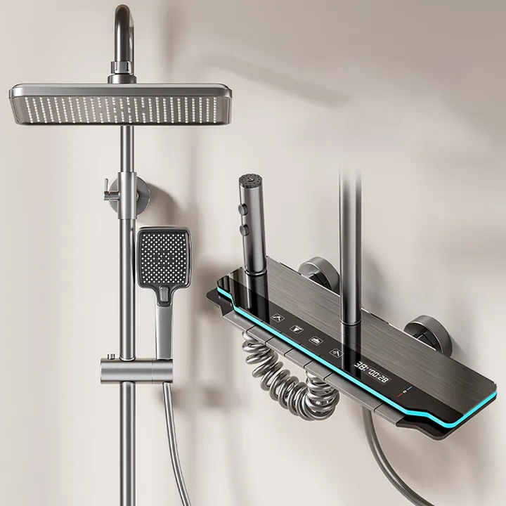 Grey Bathroom Shower Set Faucet with Hand Shower Grey Bathroom Shower Set Faucet with Hand Shower