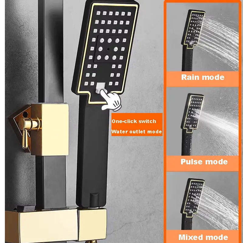 Black Gold Thermostatic shower faucet set