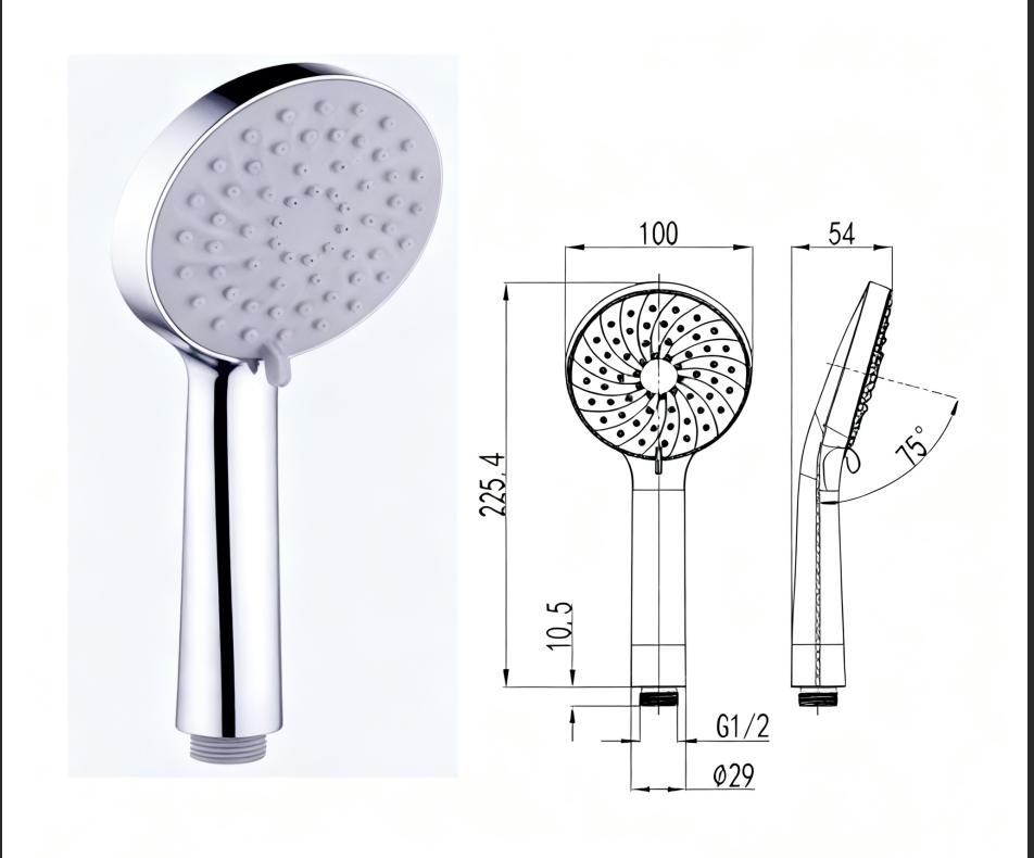 Wholesale single-function circular hand-held shower head