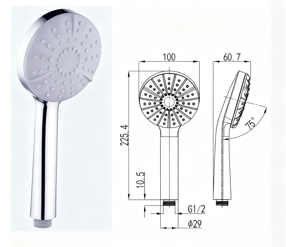 Wholesale single-function circular hand-held shower head