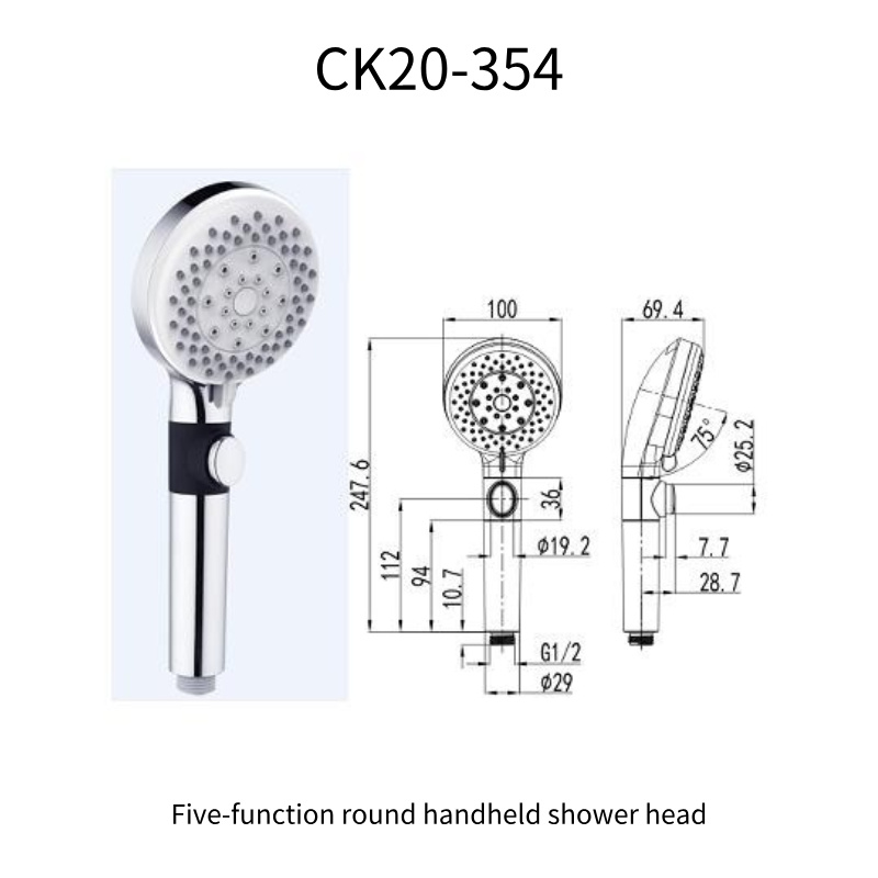 5-Function Handheld Shower Head Wholesale, Pressure-Boosting & Water-Saving Shower Sprayer, Adjustable Water Modes, Direct Supply from Source Factory