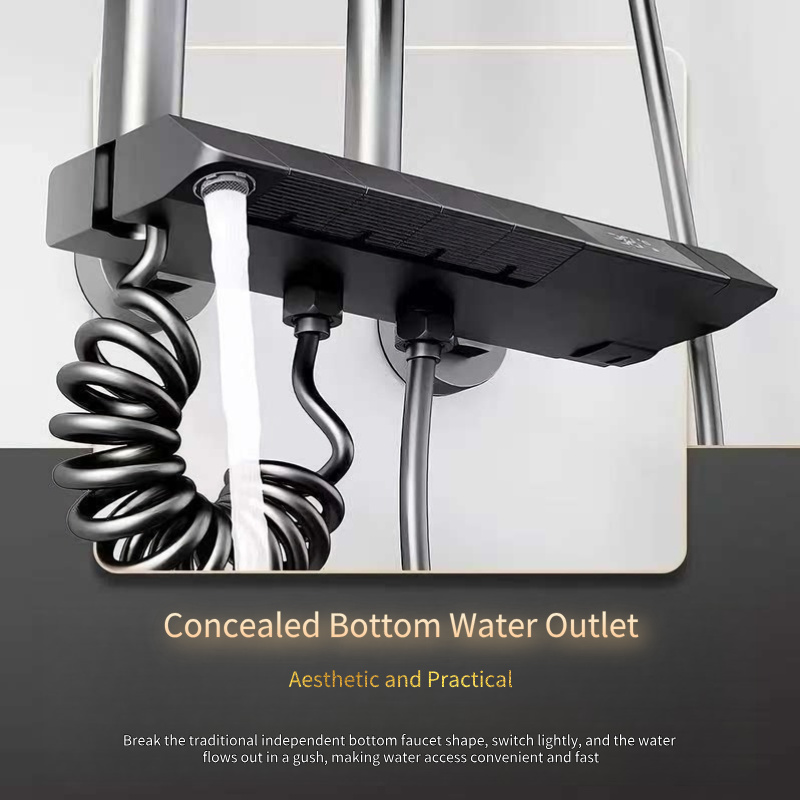 Luxury Black Thermostatic Showerhead Set: Wholesale Direct from Manufacturer for an Exquisite Bathroom Experience