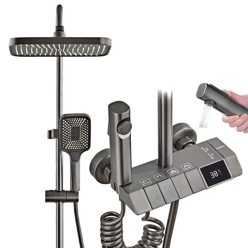 Luxury Black Thermostatic Showerhead Set: Wholesale Direct from Manufacturer for an Exquisite Bathroom Experience