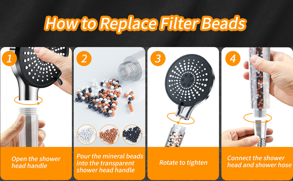 High-Pressure Rain Shower Head with 5 Spray Modes, Mineral Stone Filtration & Water-Saving Function (Color Box Packaging)