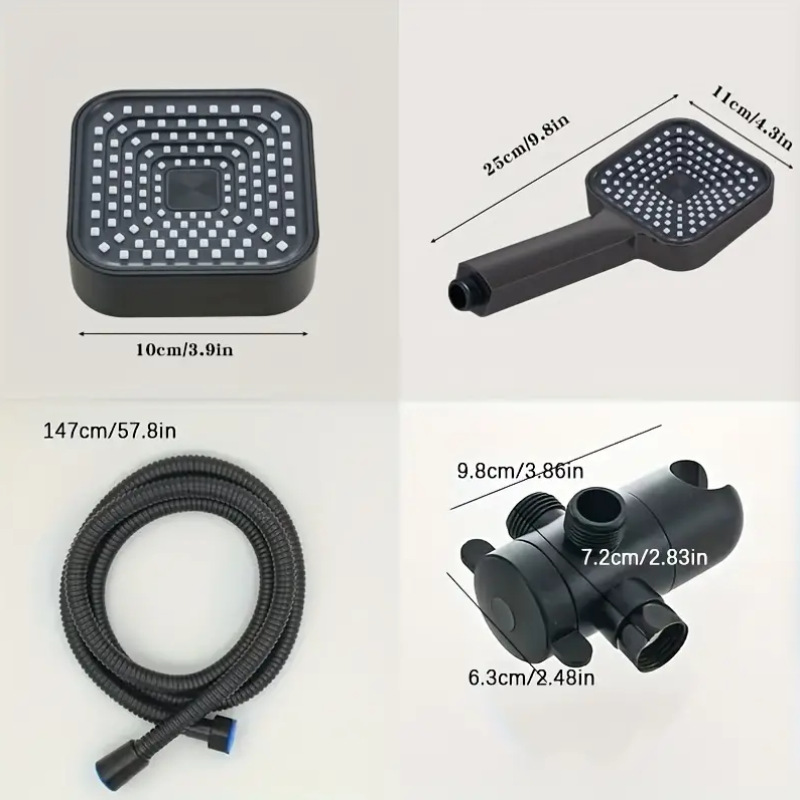 High Pressure Barth Room Rainfall Shower Head Combo Set