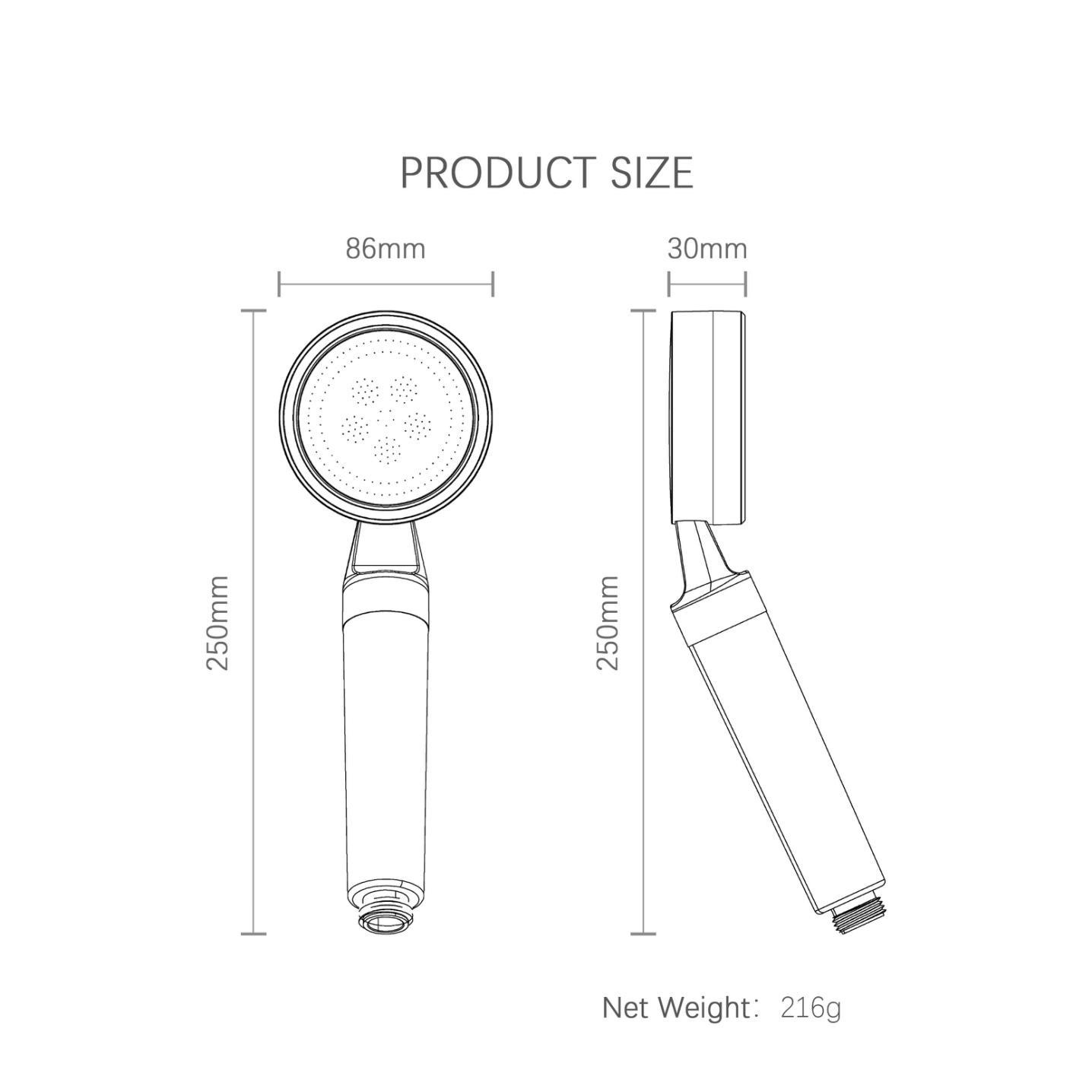 High Pressure Vitamin C PP Dual Filtered Shower Head
