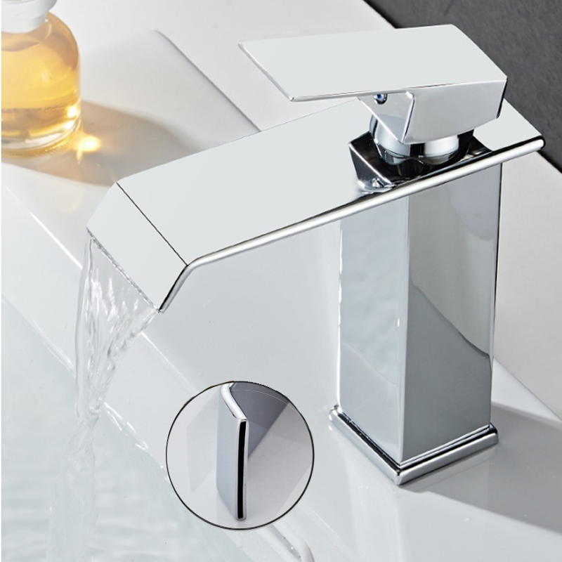 Modern Luxury Stainless Steel Waterfall Faucet Single Handle