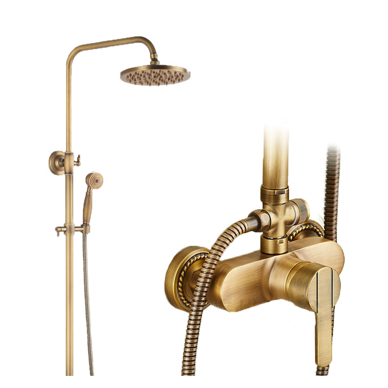 Brass Shower Set 5 Setting Rainfall Multi Function Sprayer