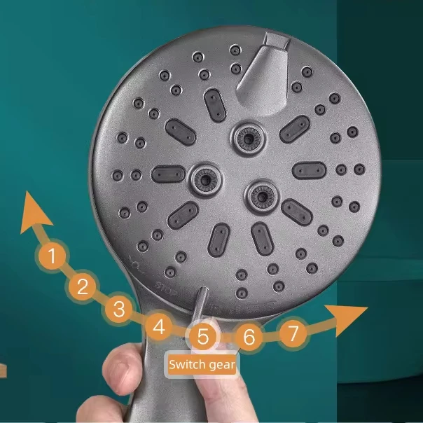 Seven Speed Adjustment Handheld Shower Head
