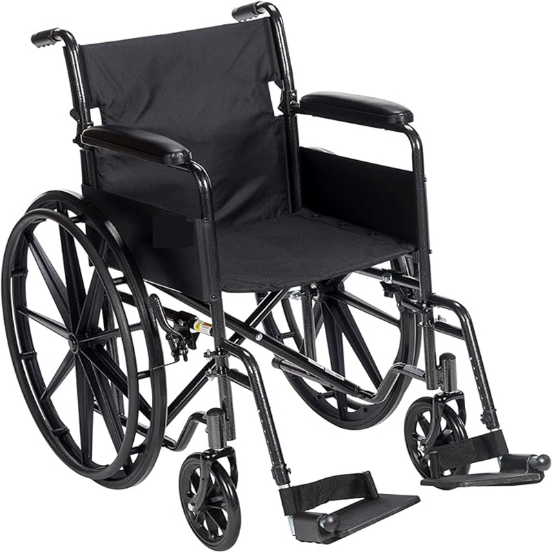 Folding Transport Wheelchair with Full Arms