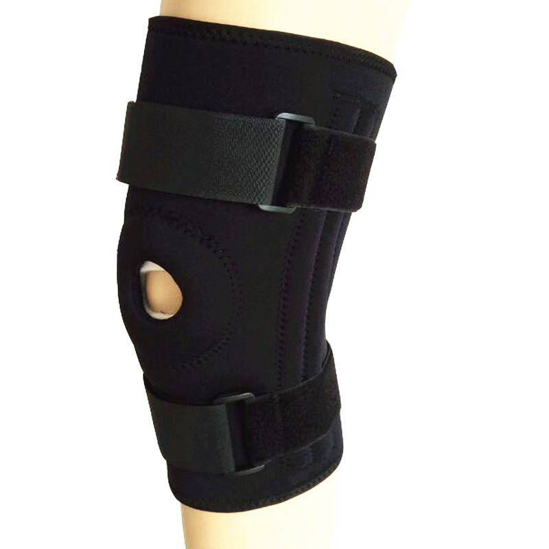 Neoprene knee brace patella support with spring stays