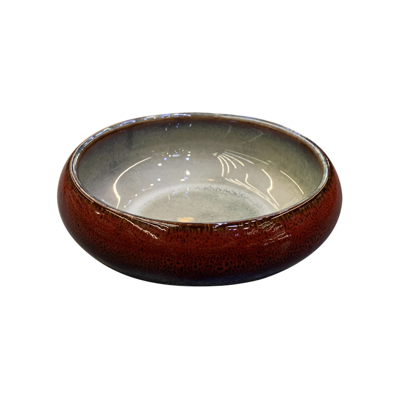 Supply Japanese style red circular plates, circular dessert or salad