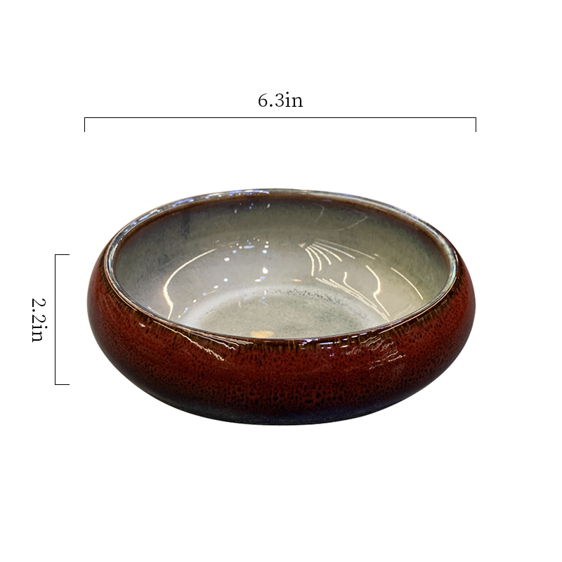Japanese style red circular plate