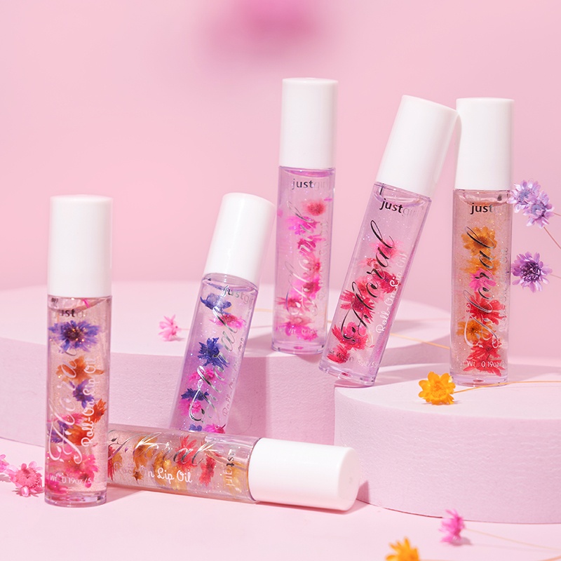 Clear Dry Flower Lip Oil Organic Lip Gloss