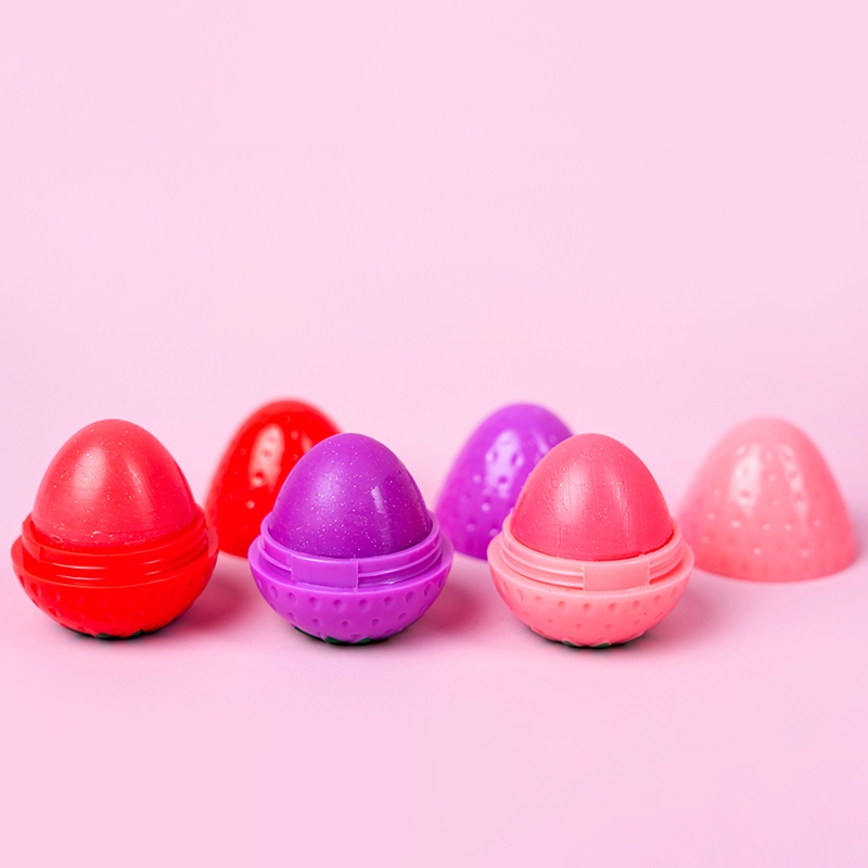 Strawberry Lip Balm Mini Set With Round Shape