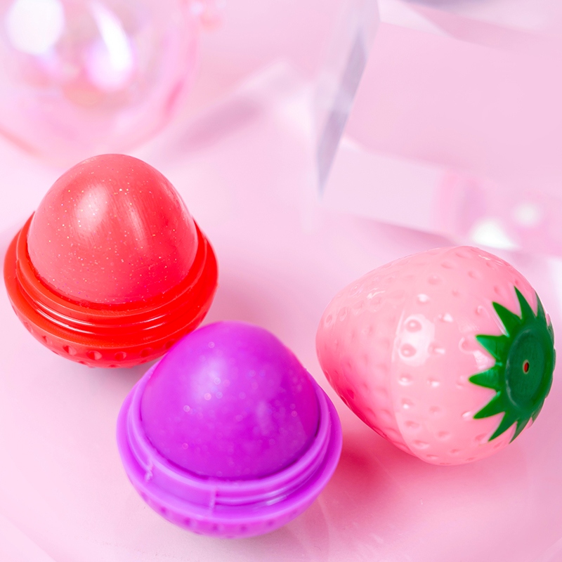 Strawberry Lip Balm Mini Set With Round Shape